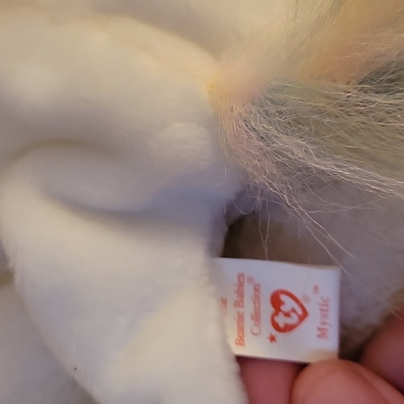 RARE Retired TY Beanie Baby "Mystic" the Unicorn 🦄 Iridescent Horn Rainbow - Picture 7 of 8